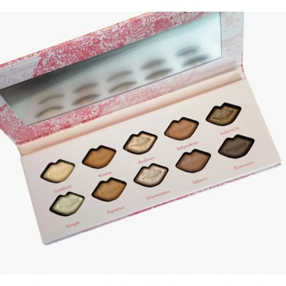 Laura Geller Baked Kisses Eyeshadow Palette 10 shades with Doll 10 Brush New